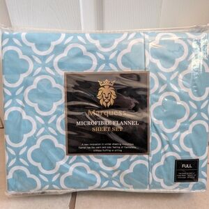 BRAND NEW Blue Microfibre Flannel Sheet Set